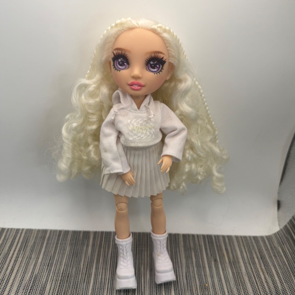 Rainbow High Color Create Doll Platinum Blonde Hair Purple Eyes White Outfit 11"